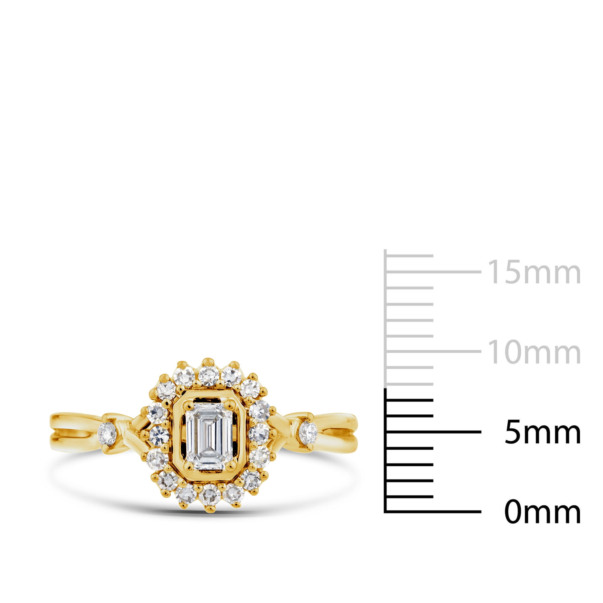 Brilliance Fine Jewelry 1/2 Ctw Lab Grown Diamond Promise Ring in 14K Yellow Gold-Plated Sterling Silver, Women