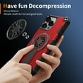 thumbnail image 3 of for iPhone 16e Phone Case, [Built-in Strong Magnet] [Built-in Invisible Stand] [Heavy Duty Drop Protection] Shockproof Rugged Protective Magnetic Cover, for iPhone 16e, Red, 3 of 7