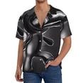 thumbnail image 7 of Lsque The Binding of Isaac print Men's Cuban Collar Short Sleeve Shirt Summer Beachwear Casual Button Down Fashionable Vacation Leisure Shirt-Large, 7 of 7