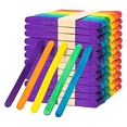thumbnail image 1 of 500PCS Colorful Popsicles Wooden Rainbow Color Craft Handmade Sticks Six Color Ice Cream Sticks for School Children, 1 of 5