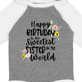 thumbnail image 4 of Inktastic Happy Birthday to the Sweetest Sister in the World Girls Long Sleeve Baby Bodysuit, 4 of 5