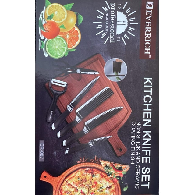 EVERRICH NON-STICK KITCHEN KNIFE SET, 7PCS