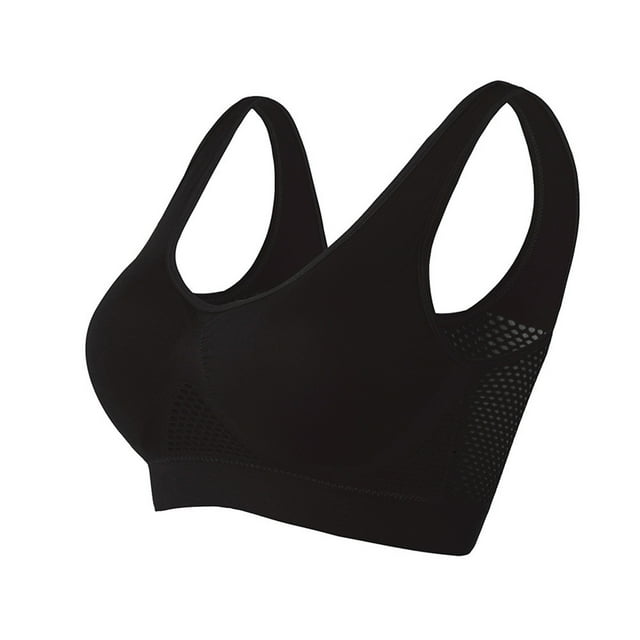 CFLVAEK Plus Size Women's High Impact Support Sports Bras, Comfy Wirefree Bounce Control Bra Breathable Eyelet Full Coverage Bralettes