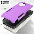 thumbnail image 2 of Defender Case for iPhone 15 6.1'' - Heavy Duty 1 in 1 Design Rugged Full Body Dustproof Shockproof Bumper Non-Slip Protective Cover,Purple,For iPhone 15, 2 of 10