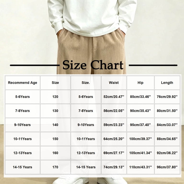 ZACPNCV Boys Corduroy Pants Elastic Waist School Uniform Pants