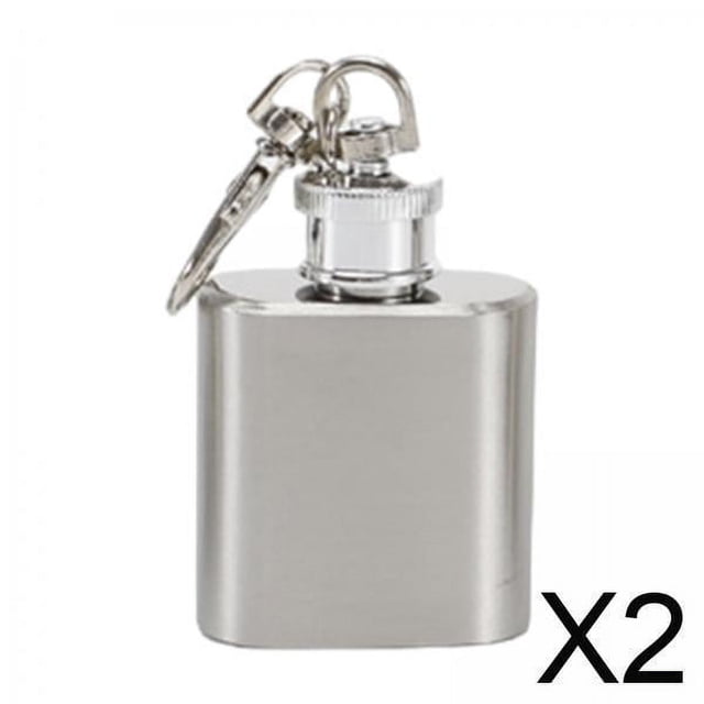 Botella de líquido,Mini frasco con llavero para líquidos,Mini frasco de acero inoxidable a prueba de fugas de 1 ,Frascos de bolsillo de metal para hombres,mujeres y damas de honor,Frascos