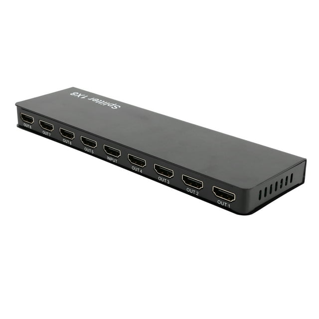 Distribuidor de audio y video 1080P HDMI 2.0 de 8 puertos, 1 entrada y 8 salidas, F118, 100-240 V, enchufe de EE. UU.