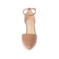 thumbnail image 6 of BLISSFUL STEP Women's Closed Pointed Toe Ankle Strap Low Block Heels Pumps, 6 of 8
