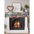 thumbnail image 2 of Christmas Elk Fireplace Mantle Scarf, Xmas Pine Cones Gifts Snowflake Retro Mantel Cover Table Runner for Home Living Room Door Window, Indoor Outdoor Holiday Party Decor 17" x 70", 2 of 6