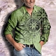 thumbnail image 1 of Camisa de solapa retro de moda de manga larga, informal, para exteriores, para hombre, con brújula, ruleta, patrón HD, diseño de diseñador 2024, nuevo, 1 of 6