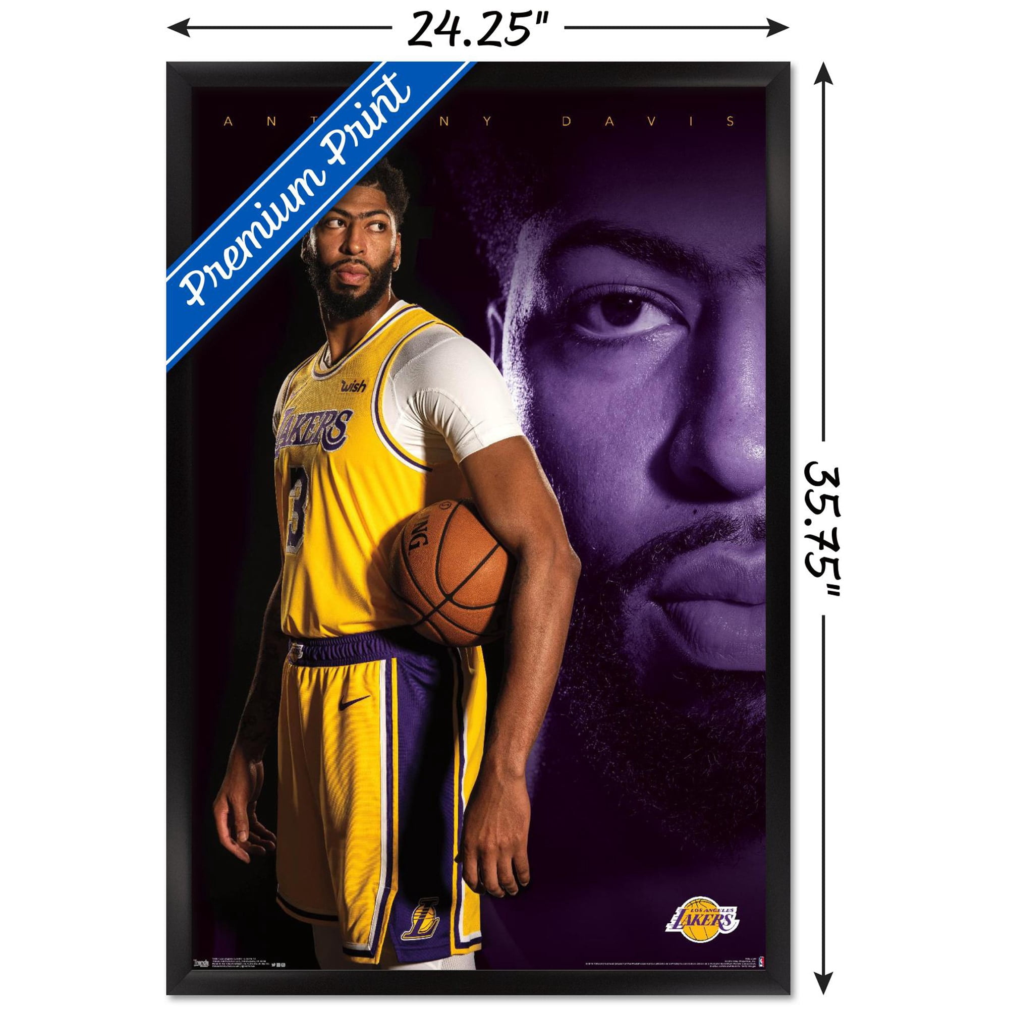 NBA Los Angeles Lakers - Anthony DaVis 19 Wall Poster, 22.375" x 34", Framed