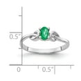 thumbnail image 3 of 14K White Gold Ring Band Gemstone Emerald Oval Green, Size 5, 3 of 3