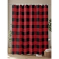 thumbnail image 4 of Black and Shower Curtain Set ，Waterproof Fabric Shower Curtains White Buffalo Checked Plaid Christmas Shower Curtains for Bathroom,Bathroom Decor 72"x96", 4 of 6