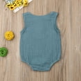 thumbnail image 6 of Qiylii Newborn Baby Solid Color Romper Sleeveless O-Neck Button Jumpsuit, 6 of 6