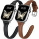 thumbnail image 1 of wonima02 2 pack Slim Leather Bands Compatible with Apple Watch Band 38mm 40mm 41mm 42mm 44mm 45mm 46mm 49mm Women,Top Layer Genuine Leather Strap for iWatch Series 11/10/9/8/7/6 5/4/3/2/1/SE/Ultra, 1 of 1