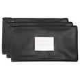 thumbnail image 1 of Uxcell 11x6" Bolsa de Depósito de Dinero con Cierre, 3 Paquete de Monedero de Cuero Sintético con Ventana Transparente, Negro, 1 of 6