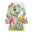 thumbnail image 2 of Cute Dinosaur in Forest Loose Dress Evening Dress Summer Dresses for Women Luxury Dress Long Sleeved Dress, 2 of 4