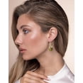 thumbnail image 3 of SNGIA 18K Gold Plated Oval Dangle Hoop Earrings with Green Resin Accent for Women, 3 of 6