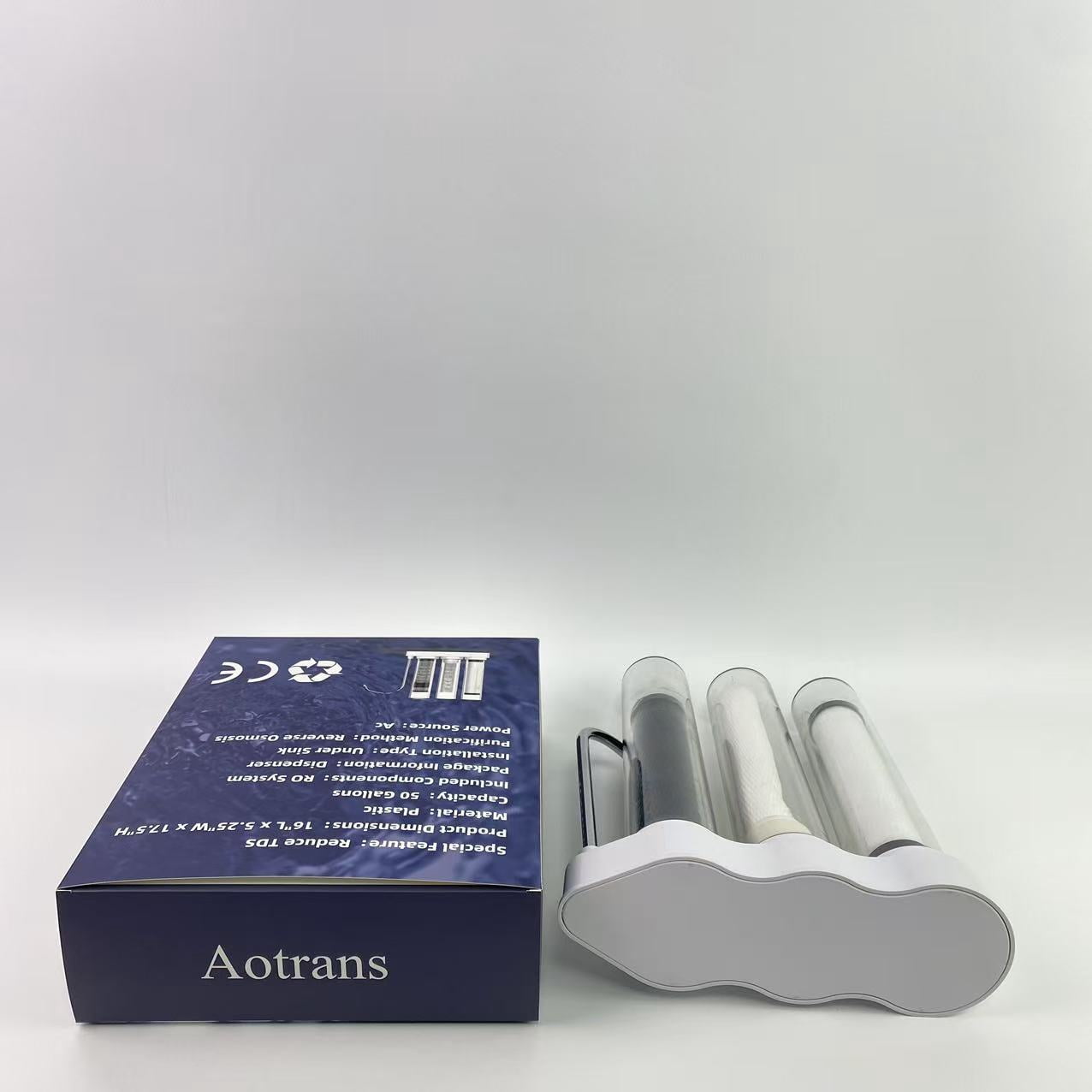 Aotrans Water treatment equipment, namely, cartridge filtration units, High Capacity Under Sink 5-Stage Reverse Osmosis Water Filter, Drinking System, Brushed Nickel Faucet
