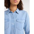 thumbnail image 2 of Free Assembly Women’s Western Denim Shirt, Sizes XS-XXXL, 2 of 5