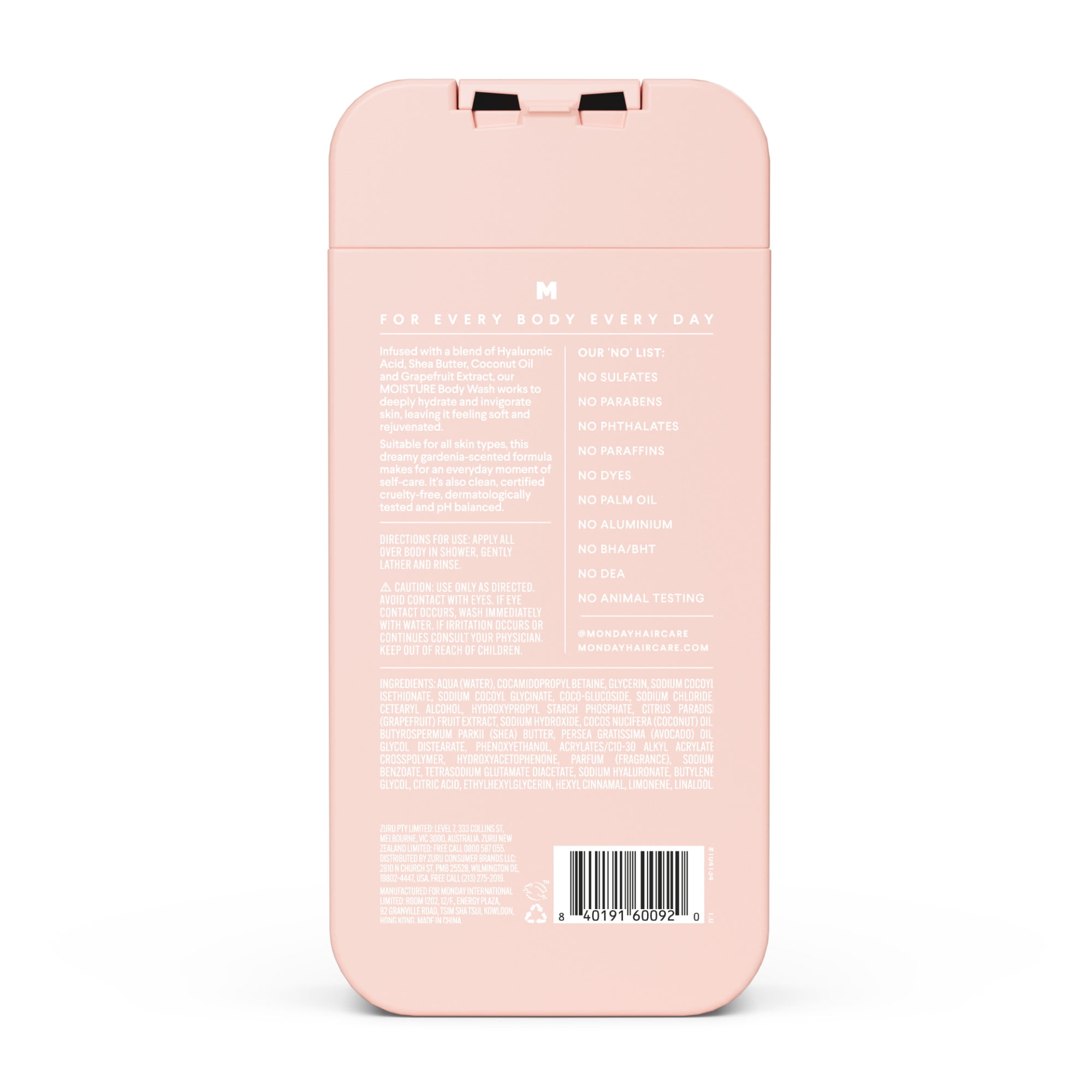 新品未使用 MOWRA BODY WASH 380ml MONDAY Haircare MOISTURE Body Wash Hydrates Nourishes All