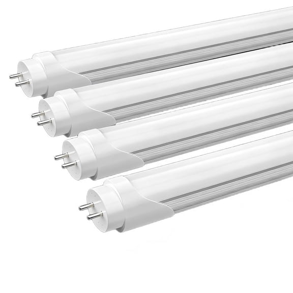 JESLED T8 4ft LED Light Bulbs 22W 2400 Lumens Fluorescent Tube,6000K Cool White,Frosted, Ballast Bypass, 4-Pack