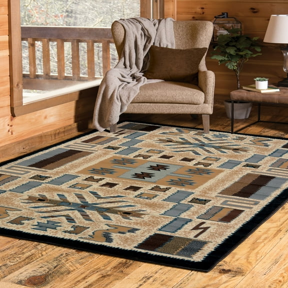 United Weavers Brunswick Naja Southwestern Geometric Area Rug, Grey, 5'3" x 7'6"