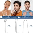 thumbnail image 2 of Set de 3 Cepillo de Lengua de Acero Inoxidable con Estuche de Transporte - Kit de Limpieza Bucal para Limpiador de Raspado de Lengua Oral (3 Pcs), 2 of 5