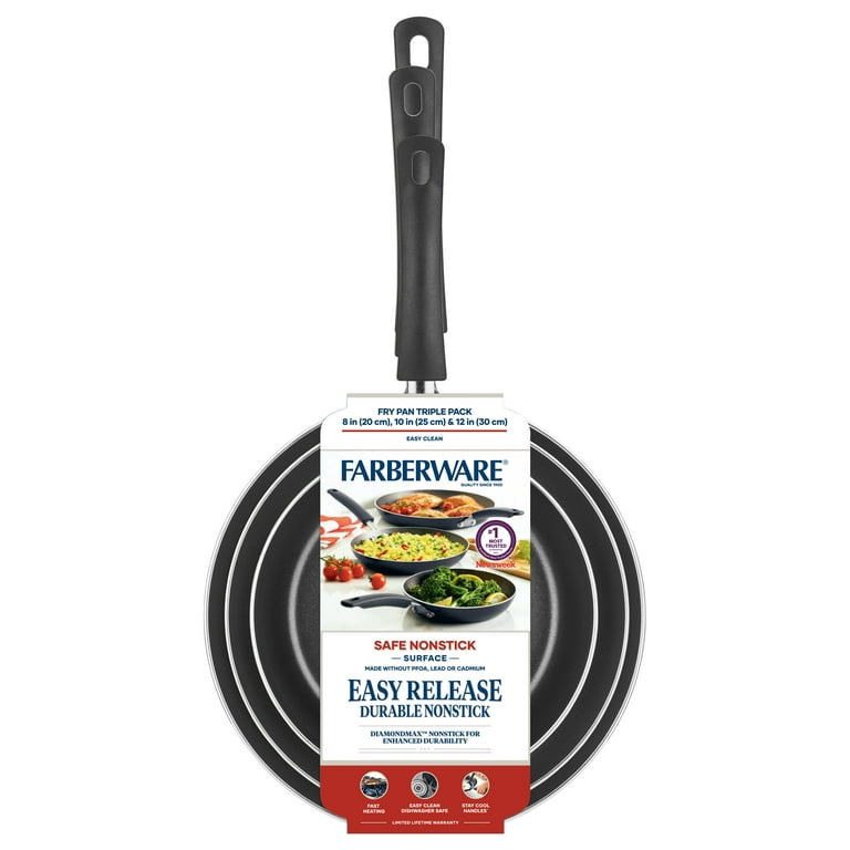 Farberware Reliance 3pc Aluminum Nonstick Frying Pan Set Black : Target
