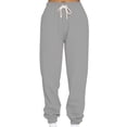 thumbnail image 3 of MAWCLOS Women Jogger Sets Long Sleeve Tracksuit Set Solid Color Two Piece Outfit Breathable Sports V Neck Sweatsuits Gray 2XL, 3 of 7