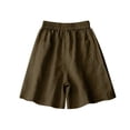 thumbnail image 4 of Endives Women's Linen Short High Waist Casual Shorts Summer Breathable Loose Fit Wide Leg Short Beach Shorts With Pockets Daily Wear, 4 of 6