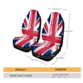 thumbnail image 5 of Xoenoiee Retro Union Jack Flag Pattern Car Seat Covers 2 Piece Front Seats Protector Automotive Seat Cushion Cover Universal Fit SUV Sedan Vans Trucks, 5 of 6