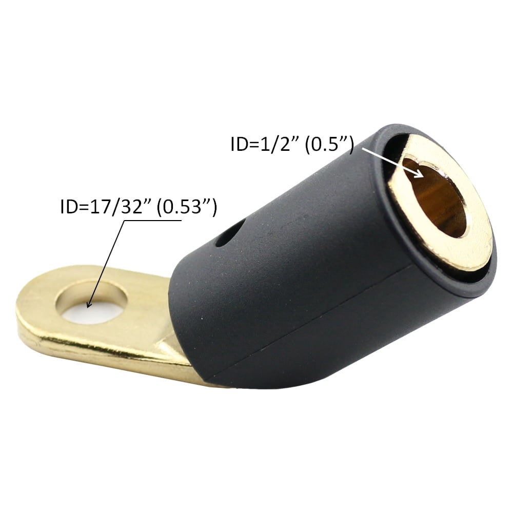 WeldingCity 2-pk Dinse-type Twist-lock Insulated Female Terminal Adapter 50/70-series (35-50-70mm AWG #2-3/0) for Welders Miller Lincoln ESAB Hobart and Others