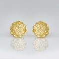 thumbnail image 3 of Nugget Stud Earrings - Yellow Gold Plated Sterling Silver Textured Chunky Studs - Hypoallergenic Minimalist Earrings for Men-Women 12mm, 3 of 5