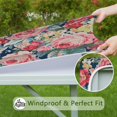 thumbnail image 6 of Pioneer Flower Floral Print Pattern Square Fitted Tablecloth with Elastic Edge,Square Table Cover,Washable Elastic Table Cover for Home Kitchen Party Decor 34"x34", 6 of 6