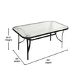 thumbnail image 4 of BizChair 7 Piece Commercial Grade Patio Dining Set with Tempered Glass Patio Table and 6 Chairs with Red Flex Comfort Material Seats and Backs, 4 of 9