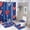 style-534, variant on USA Hearts & Stars Shower Curtain Sets 4 Piece Bathroom Shower Curtain Set with Rugs Memorial Day Patriotic Waterproof Fabric Bath Curtain for Bathroom Decor Set