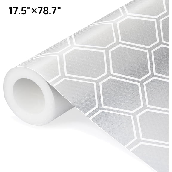 Samhe Shelf Liner, Non-Adhesive Shelf Liners for Kitchen Cabinets, Waterproof EVA Cabinet and Drawer Mat, Clear 17.5"×78.7"