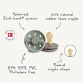 thumbnail image 6 of FRIGG Moon Natural Rubber Baby Pacifier 2-Pack, 6-18 Months, Sage/Portobello, 6 of 6