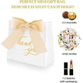 thumbnail image 3 of 24 Pcs Small Thank You Gift Bags, Mini Party Favor Bag Treat Box with Bow Ribbon, White Paper Gift Bags Bulk for Wedding, Birthday, Bridal Shower, Baby Shower (4.5x1.8x4 Inch), 3 of 8