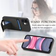 thumbnail image 4 of Allytechgroup Cards Holder Back Case for iPhone 11, Vintage PU Leather TPU Shockproof Slim Kickstand Anti-Drop Protective Wallet Phone Case Cover for Apple iPhone 11, Black, 4 of 8