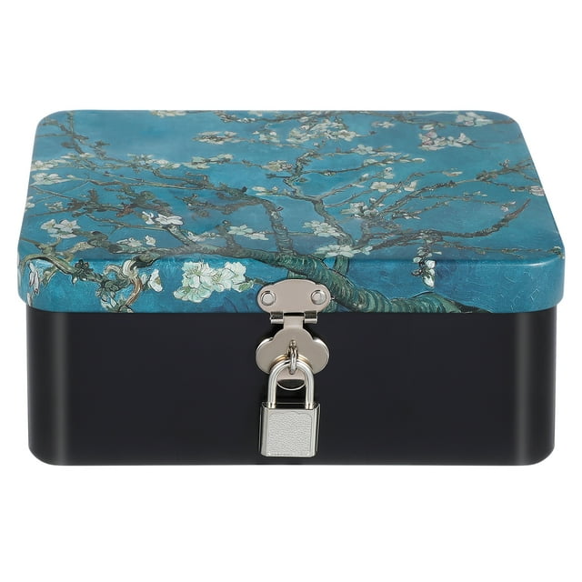 Shisuyan Vintage Storage Box Tinplate Case Portable Jewelry Box Metal Container With Lock And Keys