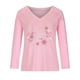 thumbnail image 4 of Puntoco moda mujer casual con cuello en V blusa de perforación caliente camiseta de manga larga tops de otoño Puntoco Puntoco-6664, 4 of 6