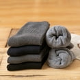 thumbnail image 3 of 5 Pairs Mens Socks Pure Color Breathable Thick Cotton Crew Socks Athletic Socks, 3 of 4