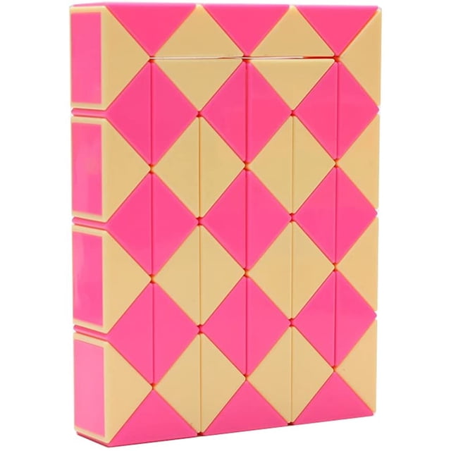 Magic Snake Twist Puzzle Twisty Toy Collection 48 Wedges Magic Ruler (Pink)