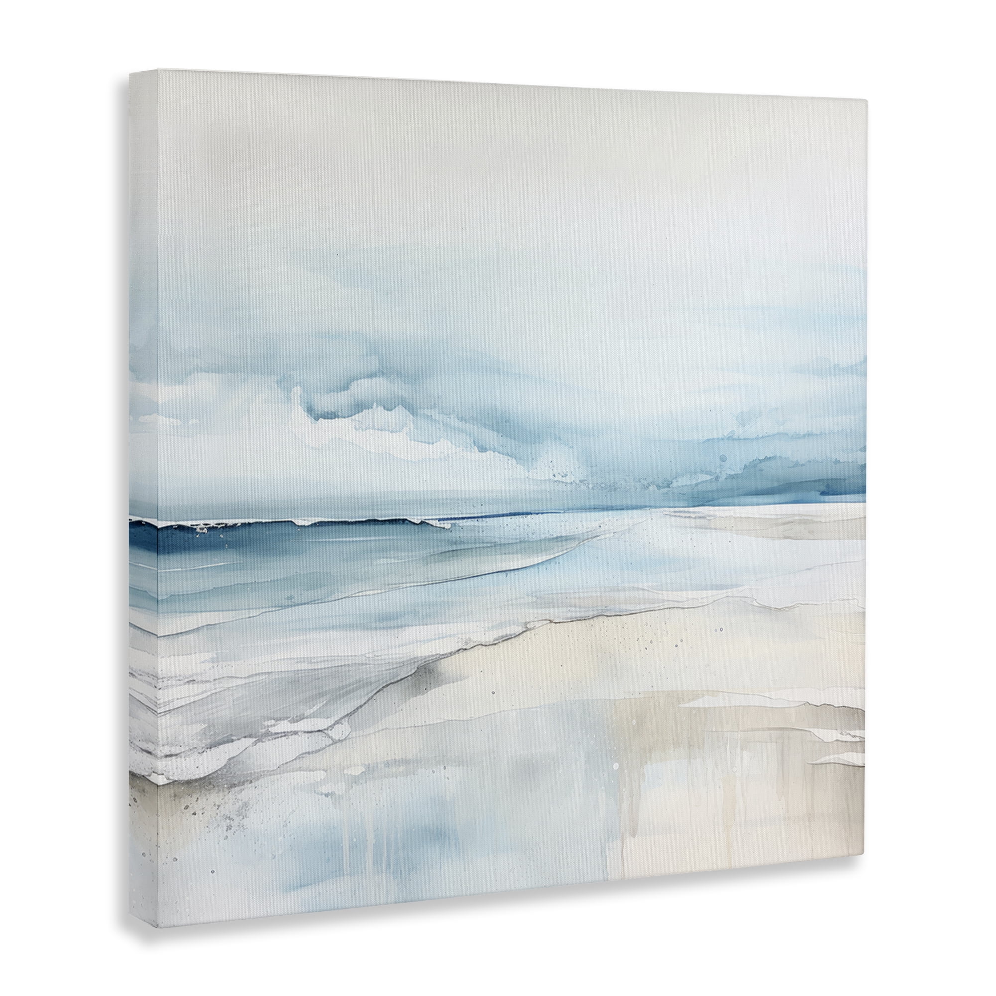 Stupell Industries Abstract Modern Shoreline Abstract Painting Wrapped Canvas Art Print Wall Art, 30 x 30