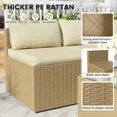 thumbnail image 6 of UDPATIO 5-Piece Patio Furniture Set,Outdoor Patio Furniture Set All-Weather Rattan Wicker Patio Conversation Set with Ottoman, Cushions & Glass Table for Garden & Backyard, Cream White, 6 of 9