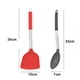 thumbnail image 2 of Paquete de 2 utensilios de cocina de silicona grandes, juego de utensilios de cocina de acero inoxidable sólido y ranurado, resistente al calor, 2 of 5