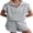 Gray, variant on Women Two Piece Outfits Tracksuit Half Zip Lapel Cap Sleeve Sweatshirt High Waist Drawstring Shorts Set Sweatsuit