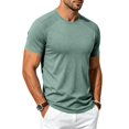 thumbnail image 4 of Quick Dry Mens Workout Shirts Short Sleeve Athletic Gym Tee Breathable Exercise Training Running Sports Active Fitness Top Light Green 2XL, 4 of 7
